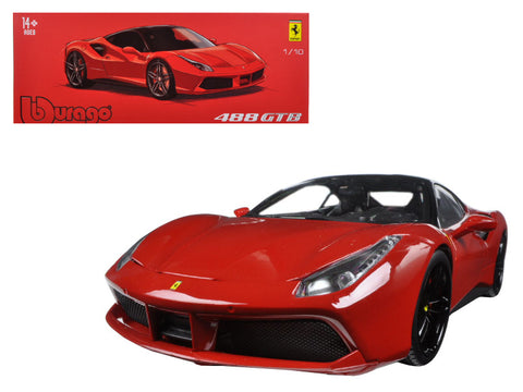 Ferrari 488 GTB Red with Black Top \"Signature Series\" 1/18 Diecast Model Car by Bburago